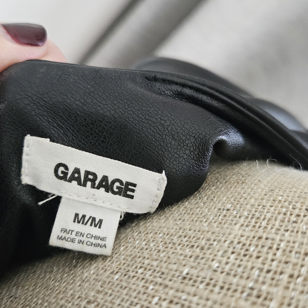 Garage Sleek Black Leather Crop Top - Picture 3 of 4